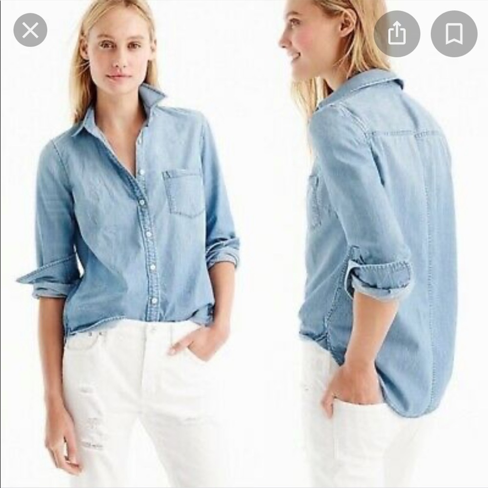 J. Crew Always Chambray Shirt Style C9310 Button-down